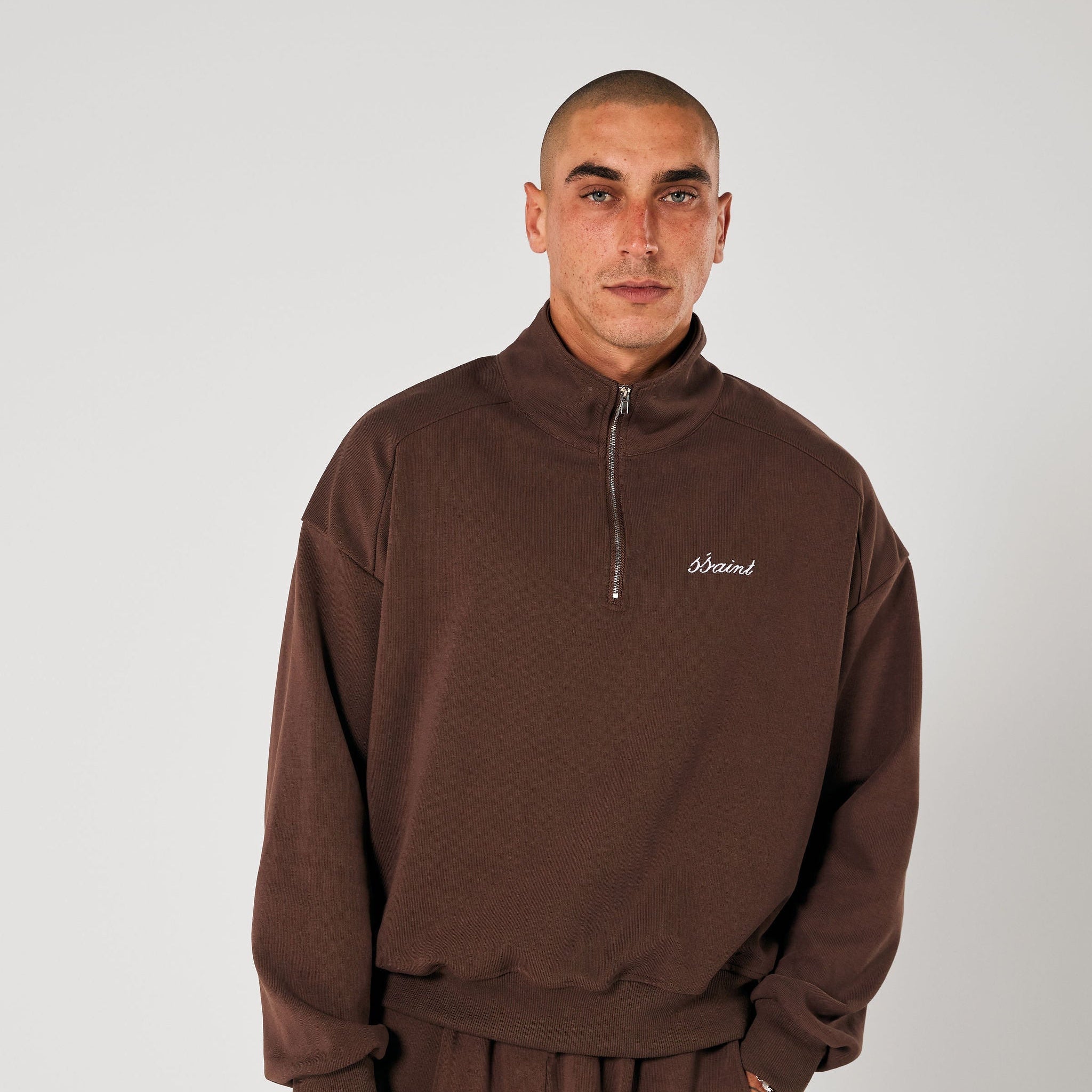 SŚAINT ZIP JUMPER BROWN